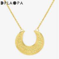 DPLAOPA 925 Sterling Silver Big Moon Pendant Long Chain Necklace Women Luxury Fine Jewelry 2023 Summer Large Luxury Jewels