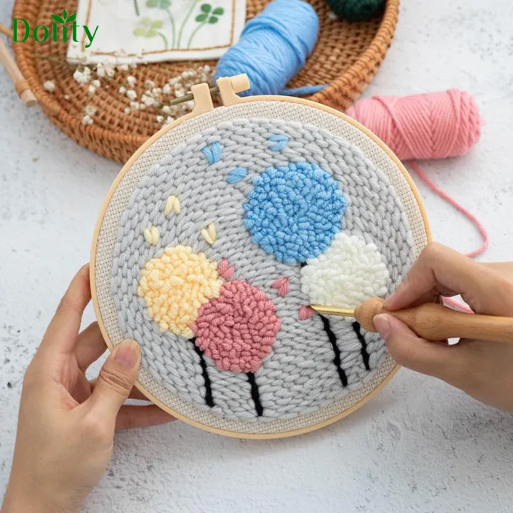 Dolity Punch Needle Starter Set with Basic Tools Punch Needle DIY