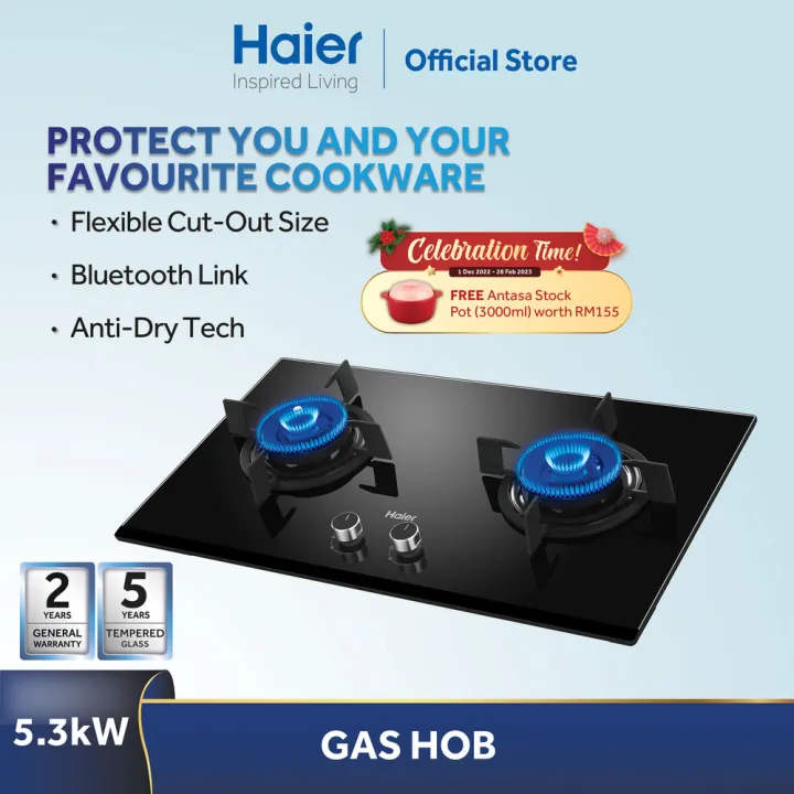 Haier AntiDry Technology Gas Hob HCQM72DB1 Lazada