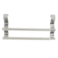 Kitchen Over Cabinet Double Towel Bar Rack Expandable Hand Towel Holder For Universal Fit On Inside Or Outside