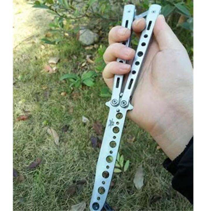 balisong-มีดบาลิซอง-silver-ซื้อ-1-แถม-1