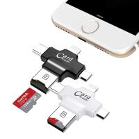 iDragon การ์ดรีดเดอร์ 4 in1 OTG card reader,TF, Lightning 8-pin, Micro USB, Type-C Smart Card Reader with Micro USB Charge