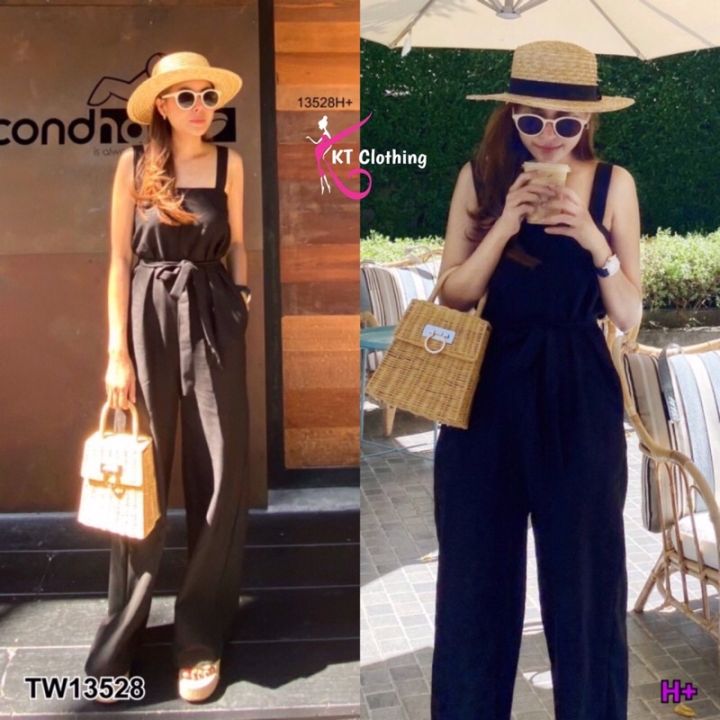 jumpsuit-จั๊มสูททรงสวยมากกก-จะใส่แบบปล่อยๆก็เก๋-หรือจะผูกเชือกที่เอวก็หวาน-สายเดี่ยวปรับได้