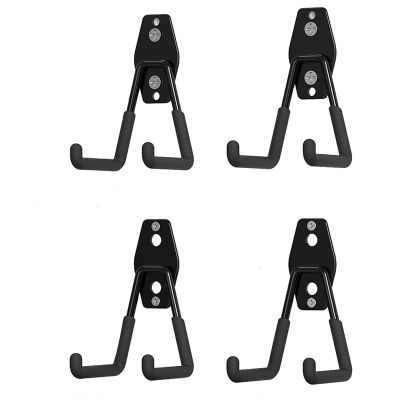 Garage Hooks Heavy Duty 4PC, Garage Storage Hooks, Wall Mount Garage Hanging Hooks for Bike, Ladder, Bulky Items