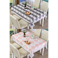 Cotton Mix Linen Table Cloth Waterproof Heat Resistance Rectangular Coffee Table Round Table Cloth Square Clear New Cloth Odorless for 2 4 6 Seaters