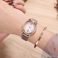 ⌚ Oval diamond digital lazy magnet steel and women watches her red table fashion female