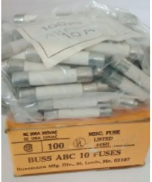 FUSE 10A 250V Bussmann Fuse ABC10,Fast Acting Ceramic Tube, แบบเซรามิก