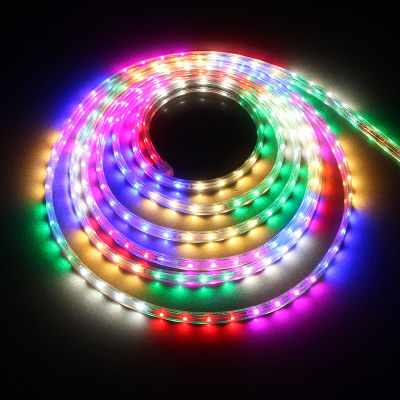 แถบไฟ LED ยาว1-100เมตรพร้อมปลั๊กแบบยุโรป SMD2835 RGB กันน้ำ220V 48 Led/ เมตรแถบไฟ LED แบบยืดหยุ่นโคมไฟกลางแจ้งคุณภาพสูงไฟสีสันหกส่วน