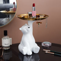 Polar Bear Statue Storage Tray Living Room Table Sculpture Snacks Storage Tray Decoration Christmas Decorations Home Decoration
