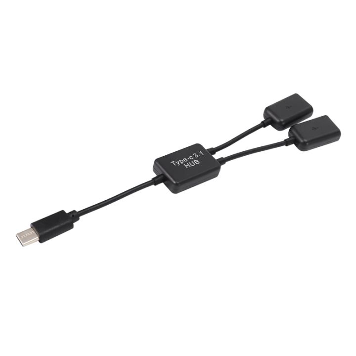 Type C OTG USB 3 1 Male To Dual 2 0 Female OTG Charge 2 Port HUB Cable Y Splitter Lazada Indonesia