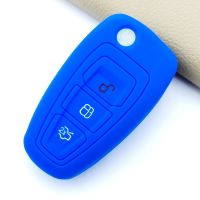 lujie New Silicone Car Remote Key Fob Cover Case For Ford Ranger C-Max S-Max Focus Galaxy Mondeo Transit Tourneo Custom 3 Button Shell