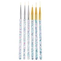 3Pcs Acrylic French Stripe Nail Art Liner Brush Set Tips Manicure Painting Tools