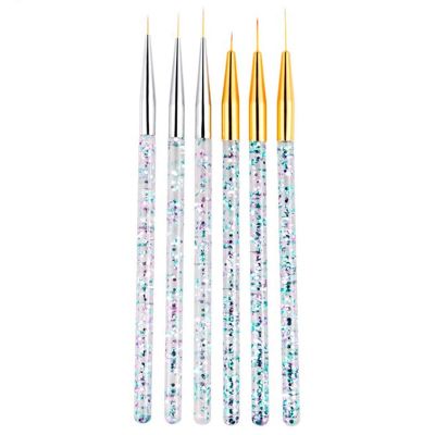 3Pcs Acrylic French Stripe Nail Art Liner Brush Set Tips Manicure Painting Tools