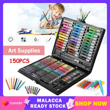 150Pcs Art Set Watercolor Markers Crayons Water Pen Drawing Set Artist  Painting Tools School S tationery Gifts