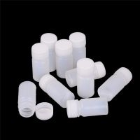 【CW】 10Pcs Small Medicine Sample Vials Holder Plastic Bottles Laboratory Reagent Containers Screw Lids 10ml