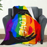 New Style Gay Rainbow Pride Flag LGBT Lesbian Bisexuals Throw Blanket Super Soft Warm Cozy Lightweight Blanket for Couch Sofa Travelling