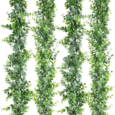 【cw】5 Packs 1.8M Artificial Eucalyptus Garland Fake Vines Wall Hanging Greenery Home Wedding Garden Outdoor Fake Plant Rattan