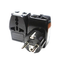 【On Sale】 N-DEALZ 2017 Adaptor Traveling 1ถึง3ปลั๊ก UK เพื่อ EU อะแดปเตอร์ไฟติดผนัง AC เดินทาง250V 10A ตัวแปลงหัวปลั๊กชนิด E F