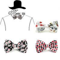 Bow Ties For Men Fashion Playing Card/Poker Red Black Tuxedo Dress Bowtie Party Formal Gift Wedding Shirts Cravat Drop Shipping