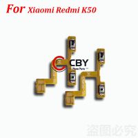 สำหรับ Xiaomi Redmi K40/K40 Pro ปุ่มปรับระดับ K40s K50 Poco F3ปุ่มปรับระดับเสียงสายเคเบิลงอได้ชิ้นส่วนซ่อมแซมปุ่มควบคุมคีย์ด้านข้าง