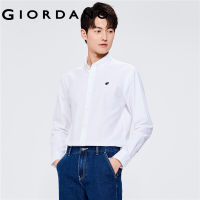 Giordano เสื้อเชิ้ตแขนยาวผู้ชาย เสื้อแฟชั่นผช ผ้าฝ้าย ทรงเข้ารูป Free Shipping 01042078