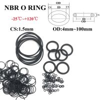 20 buah Gasket cincin O hitam CS 1.5mm OD 4mm 100mm NBR mobil karet nitril bulat tipe O segel mesin cuci tahan minyak korosi