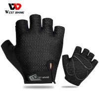 WEST BIKING MTB Road Bike Gloves Half Finger Anti Slip Cycling Gloves Motorcycle Men Sport Fitness Bicycle Fingerless Gloves