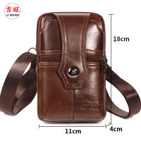 High Quality Men Genuine Leather Single Shoulder Bag Vintage Real Cowhide Chest Packs Belt Phone Pouch Bag For Men Crossbody