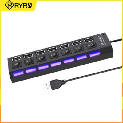 【CW】 RYRA USB 2.0 Hub Multi Splitter 4/7 Port Multiple Expander Use Power Adapter with Switch for Tablet