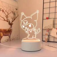 2023 cute Kawaii Sanrio 3D Night Light Cinnamoroll My Melody Hello Kitty Table Lamp Ornament Bedroom Lights Decoration for Girls Gift