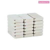 BASILBLA 10pcs เงินสีเงิน แม่เหล็กทรงสี่เหลี่ยมแข็งแรง 20X10X2mm ที่มีประสิทธิภาพสูง แม่เหล็กถาวรถาวร บล็อกแม่เหล็กแม่เหล็ก ทนทานสำหรับงานหนัก แม่เหล็กนีโอดิเมียม ตู้เย็นในตู้เย็น