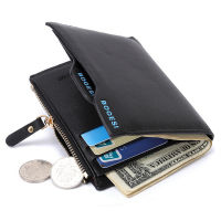 Men Leather Wallet With Zipper Mens Purse Removable Credit Card Holder Coin Pockets For Male