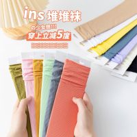 ™ Ice ice socks summer socks womens mid-high spring and summer thin white jk all-match ins tide ice silk stockings