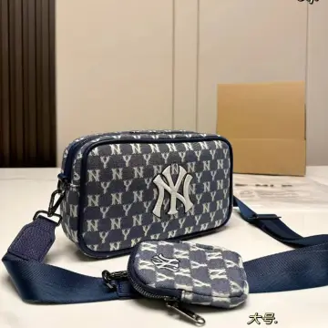 MLB Monogram Jacquard Crossbody Bag (Black), Luxury, Bags