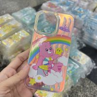 Case Hologram ไอโฟน ลายการ์ตูนส์ น้องหมี  ปุ่มกดซิลิโคลน ลายสวย 14promax 14pro 14 13promax 13pro 13 12promax 12pro 12 11promax 11 6plus 6splus 7plus 8plus XS X XR XSmax 6 7 8