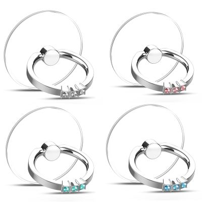 4pcs Cell Phone Ring Holder Stand Diamond Transparent Finger Grip Clear 360° Degree Rotation Kickstand Compatible iPhones Ring Grip