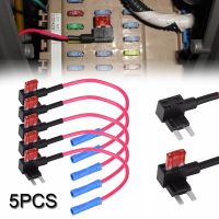 5Pcs/Set 12V Add A Circuit Mini Blade Fuse Holder Standard ATM APM Piggy Back Fuses Tap Car Fuse Box Fusible Alarm Accessories Fuses Accessories