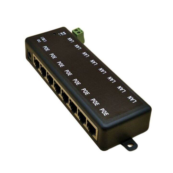 huilopker-mall-8พอร์ต-poe-injector-poe-สำหรับกล้องวงจรปิดเครือข่าย-poe-กล้อง-power-over-ethernet-ieee802-3af-x6ha