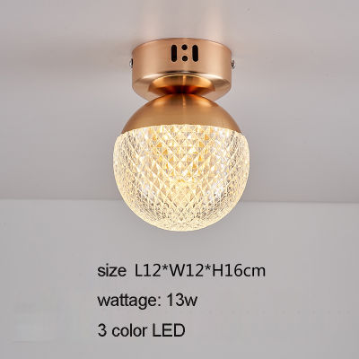 Modern Aisle LED Ceiling Lamp For Corridor stairs Entrance Attic Round Acrylic ball indoor Lighting Fixtures 13W 3color LED