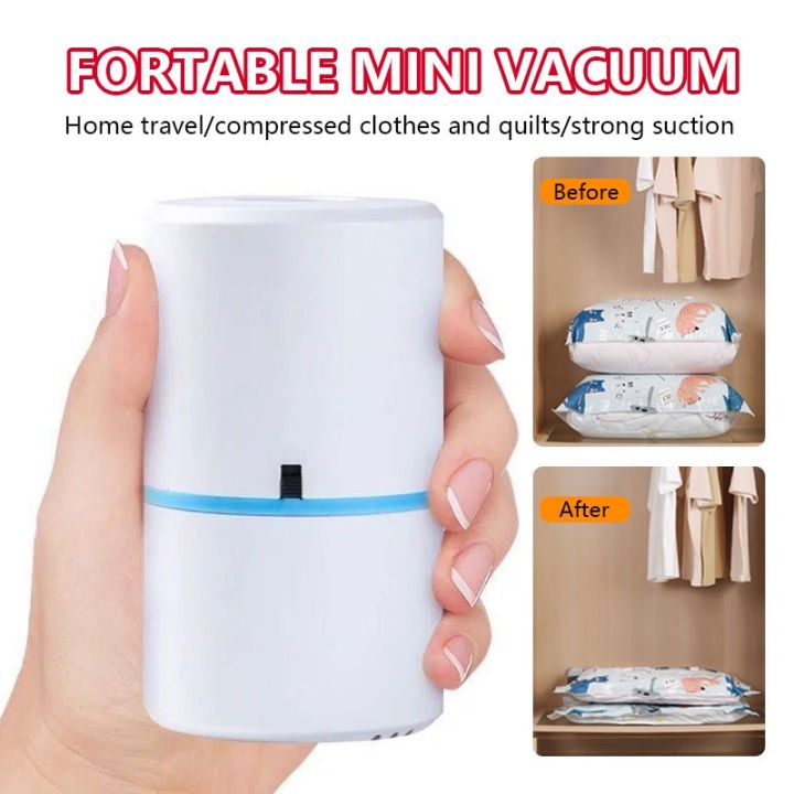 1PCS Mini Electric Air Pump Vacuum Compression Bag Suction Pump