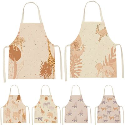 Animal Style Apron Men Women Home Aprons For Children Tropical Animal Pattern Household Cleaning Pinafore Room Custom Apron Bib