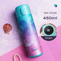 【✲High Quality✲】 PUTUN แก้วกาแฟสแตนเลสจอแสดงผลอุณหภูมิดิจิตอลอัจฉริยะเก็บความร้อน450มล. แก้วกาแฟอัจฉริยะมีไฟ Led กระติกน้ำเก็บความเย็น