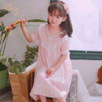 Cotton Nightdress Thin Baby Court Childrens Sleeve