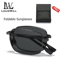 LouisWill Photochromic Sunglasses Foldable Men Women Polarized Chameleon Glasses Driving Goggles Anti-glare Sun Glasses Night Vision Lens UV Protection Chic Retro Sun glasses