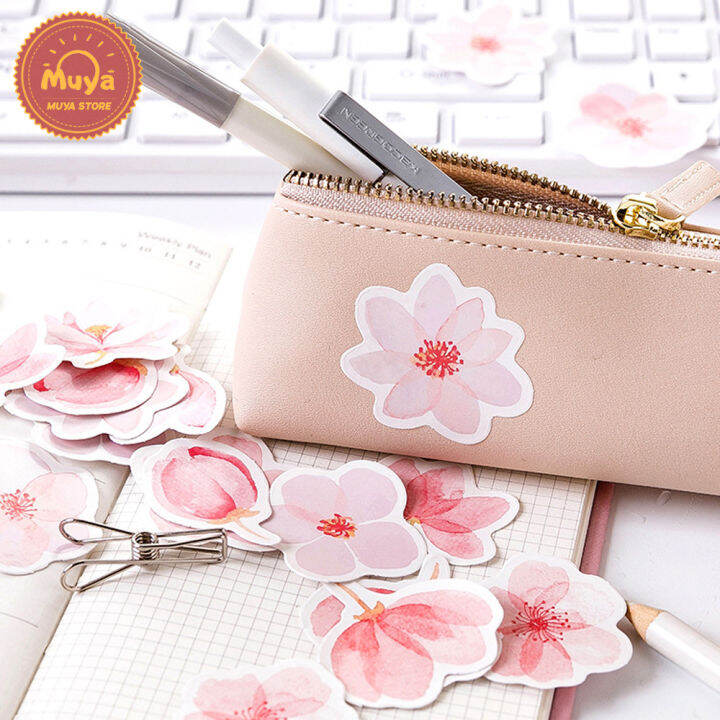 muya-45-pcs-box-cherry-blossoms-sticker-for-journal-flowers-decor-decal-for-scrapbook-diary-diy