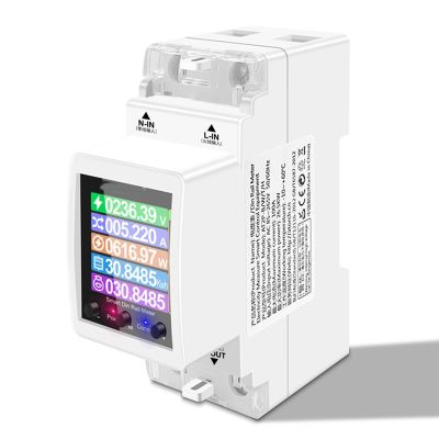 AT2PW 100A Tuya WIFI Din Rail Energy Meter Smart Switch Remote Control Replacement AC 220V Digital Volt Kwh Frequency Factor Meter