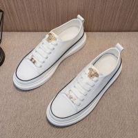 ﹊♨ Small white shoes mens Medusa 2023 summer new McQueen fashion all-match thick-soled heightened casual board shoes mens tide