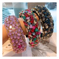 สำหรับ ลมกว้างพิเศษเรขาคณิต rhinestone บาร็อคผมสั้นที่คาดผมโลลิต้าหนากดเครื่องประดับผม ~