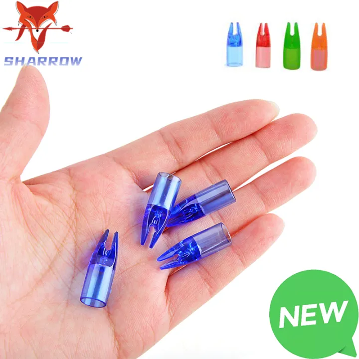 10/100Pcs Arrow Nocks พลาสติกโปร่งใสสำหรับ OD8mm Arrow Shaft Overnocks DIY การถ่ายภาพอุปกรณ์