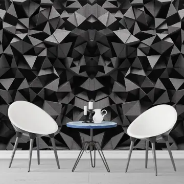 Modern Creative 3D Geometric Abstract Gray Triangle Large Mural 3D  Wallpaper Living Room TV Wall …